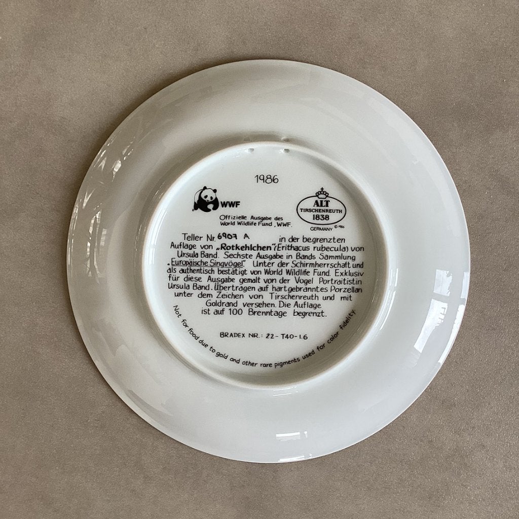 Verzamelborden / wandborden WWF Europese zangvogels, Gebruikt, 19 cm, Meerkleurig, Decoratieobject