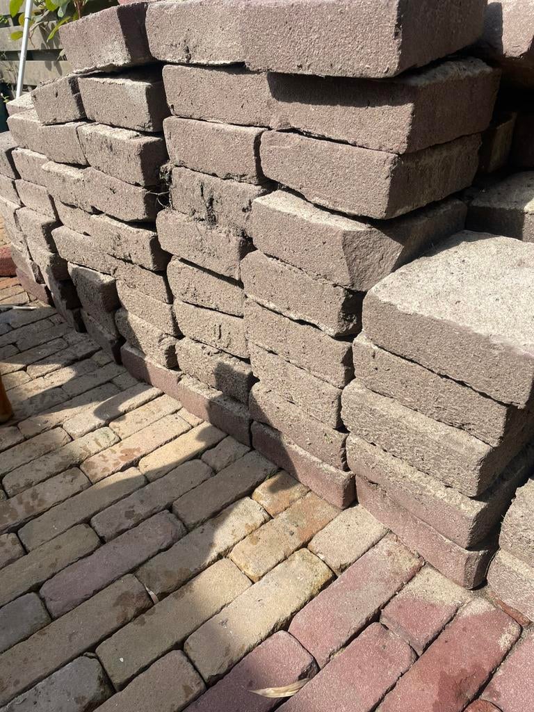 Rode rechthoekige klinkers 20cm x 20cm, Tuin en Terras, Tegels en Klinkers, Ophalen, Zo goed als nieuw, Beton, Klinkers
