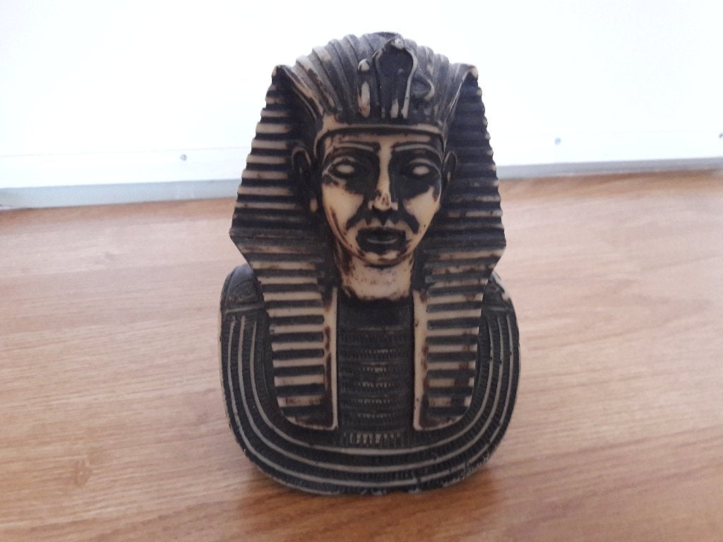 Mooi zwaar Egyptisch beeld 15 cm hoog, Ophalen of Verzenden, Zo goed als nieuw, Steen/keramiek