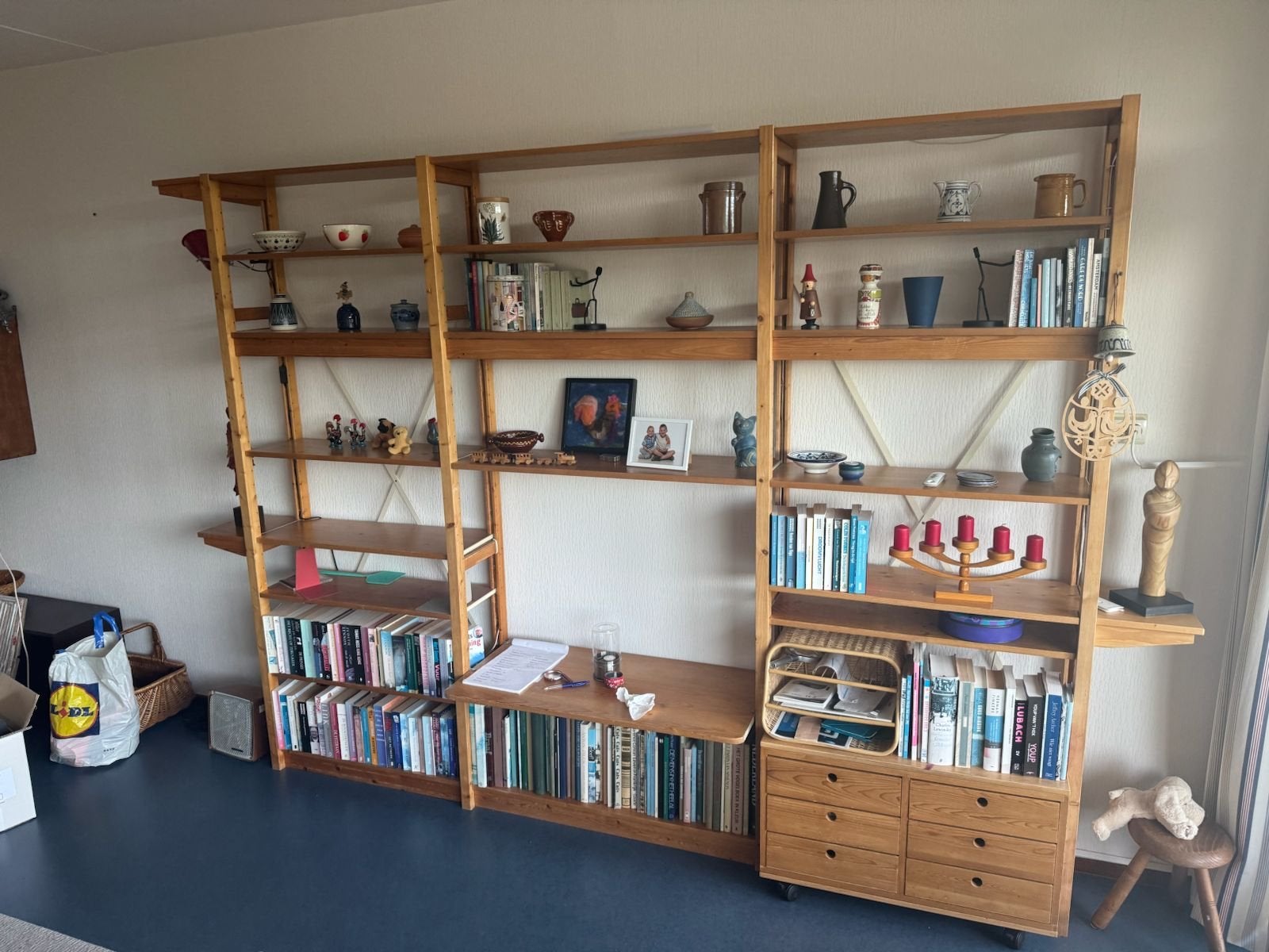 Lundia Original boekenkast  ( zonder inhoud ), Ophalen, Gebruikt, 200 cm of meer, Met lade(s)