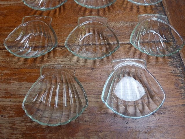 11 vintage glazen schelpen, Pyrex, Ophalen of Verzenden