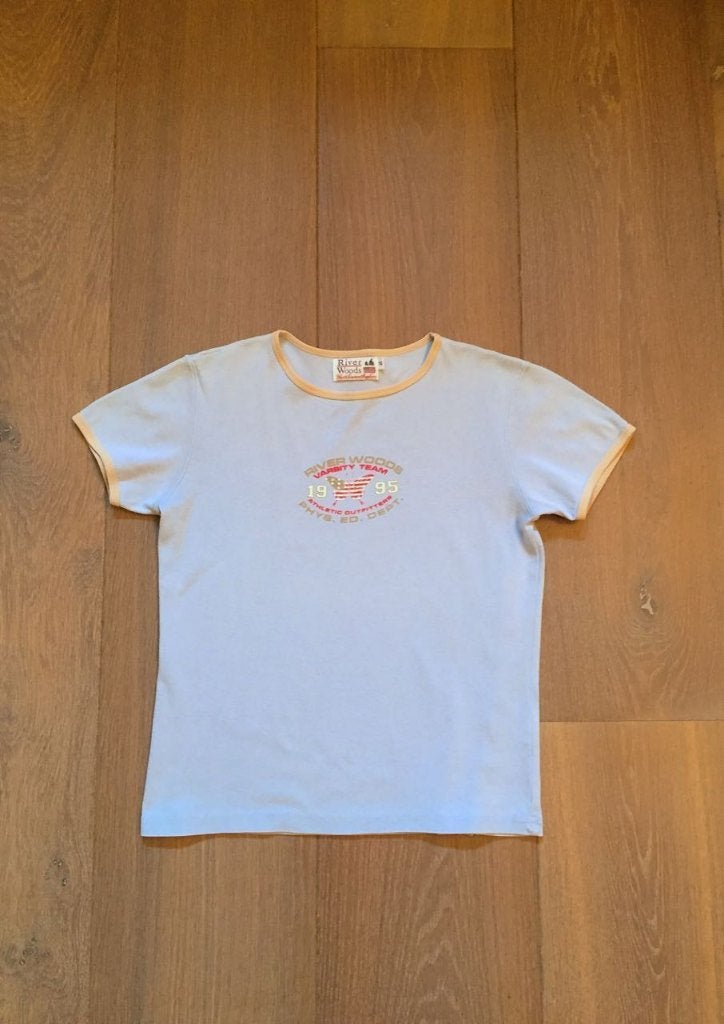 ZGAN: Riverwoods pastelblauw T-shirtje; mt 164 -170, Meisje, Ophalen of Verzenden, Zo goed als nieuw, Shirt of Longsleeve