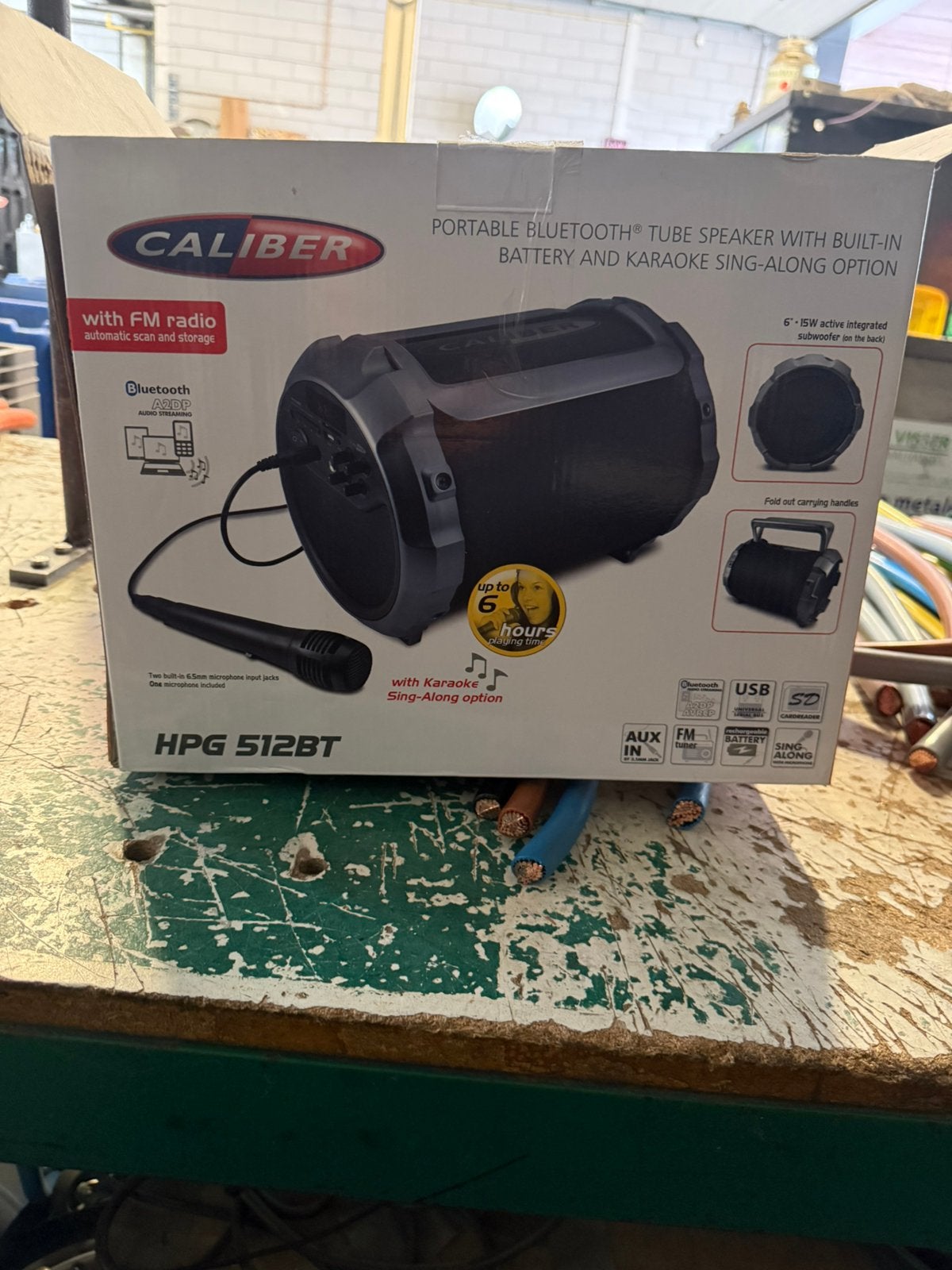Caliber hpg 512bt - portable bluetooth speaker en karaokeset, Overige merken, Overige typen, Ophalen of Verzenden, Zo goed als nieuw