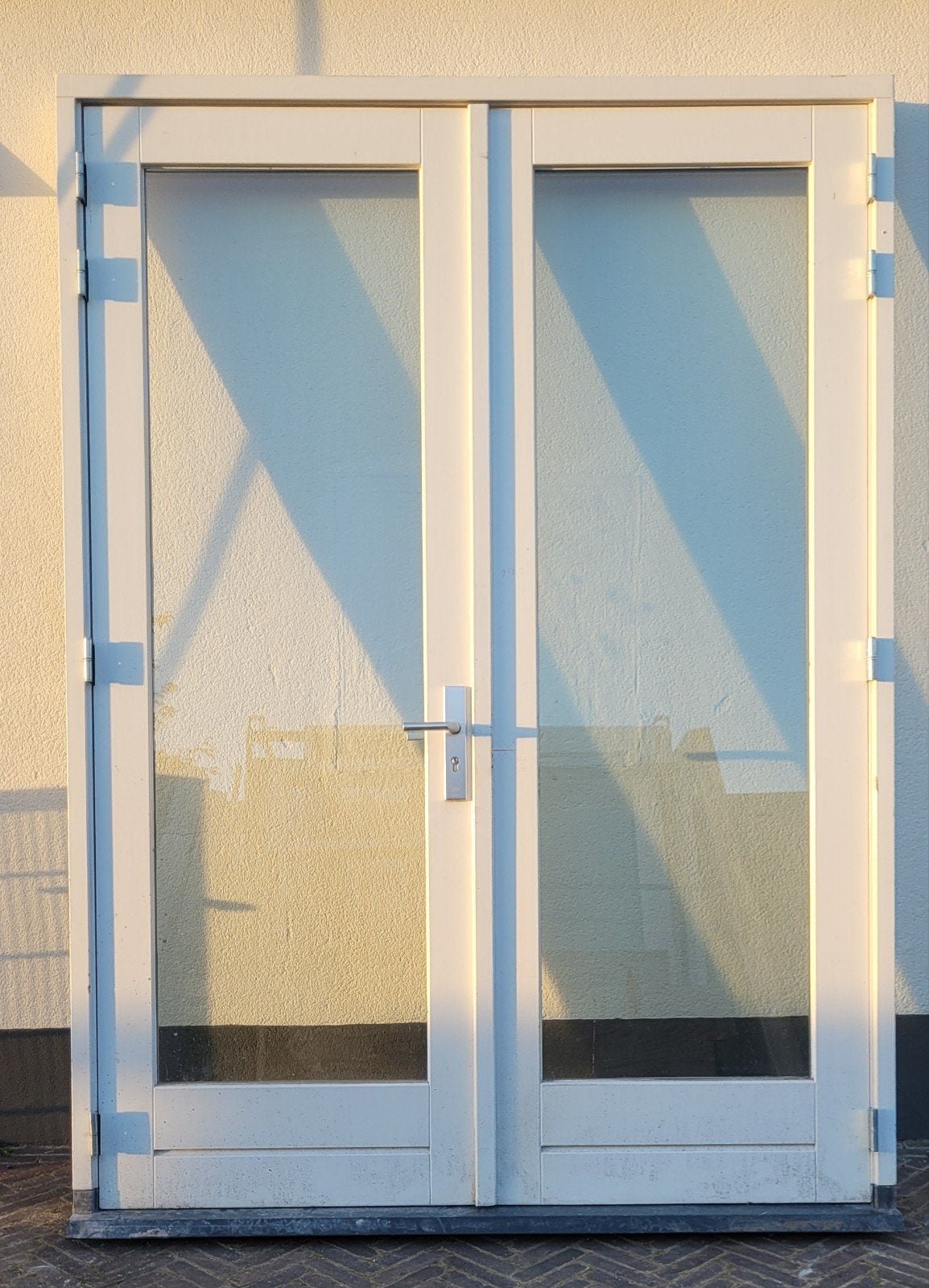 Hardhouten openslaande tuindeuren inclusief kozijn!, Ophalen, Gebruikt, Deurkozijn, 150 tot 225 cm