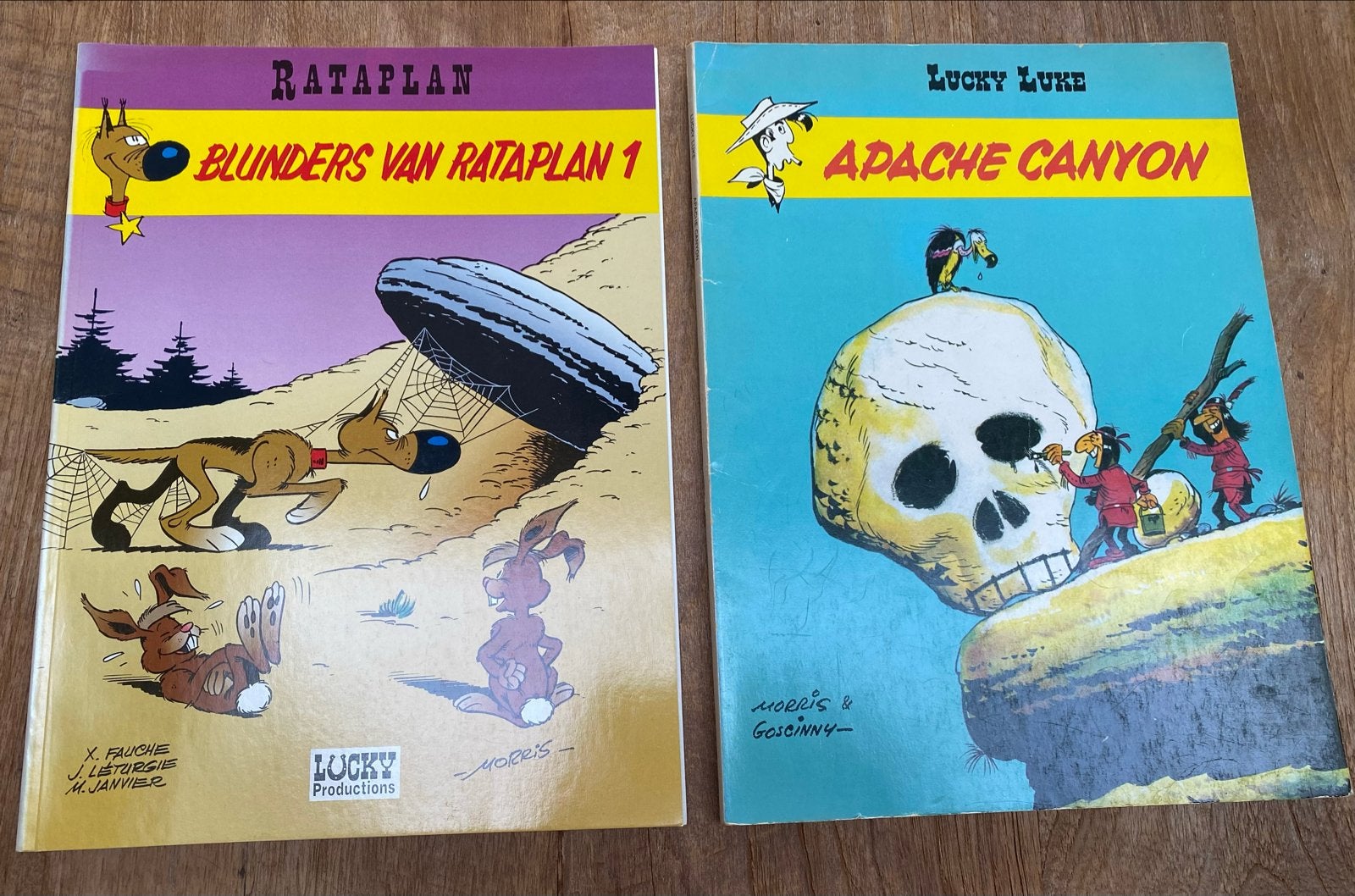 Rataplan en Lucky Luke stripboeken - 2 stuks, Boeken, Meerdere stripboeken, Ophalen of Verzenden, Gelezen