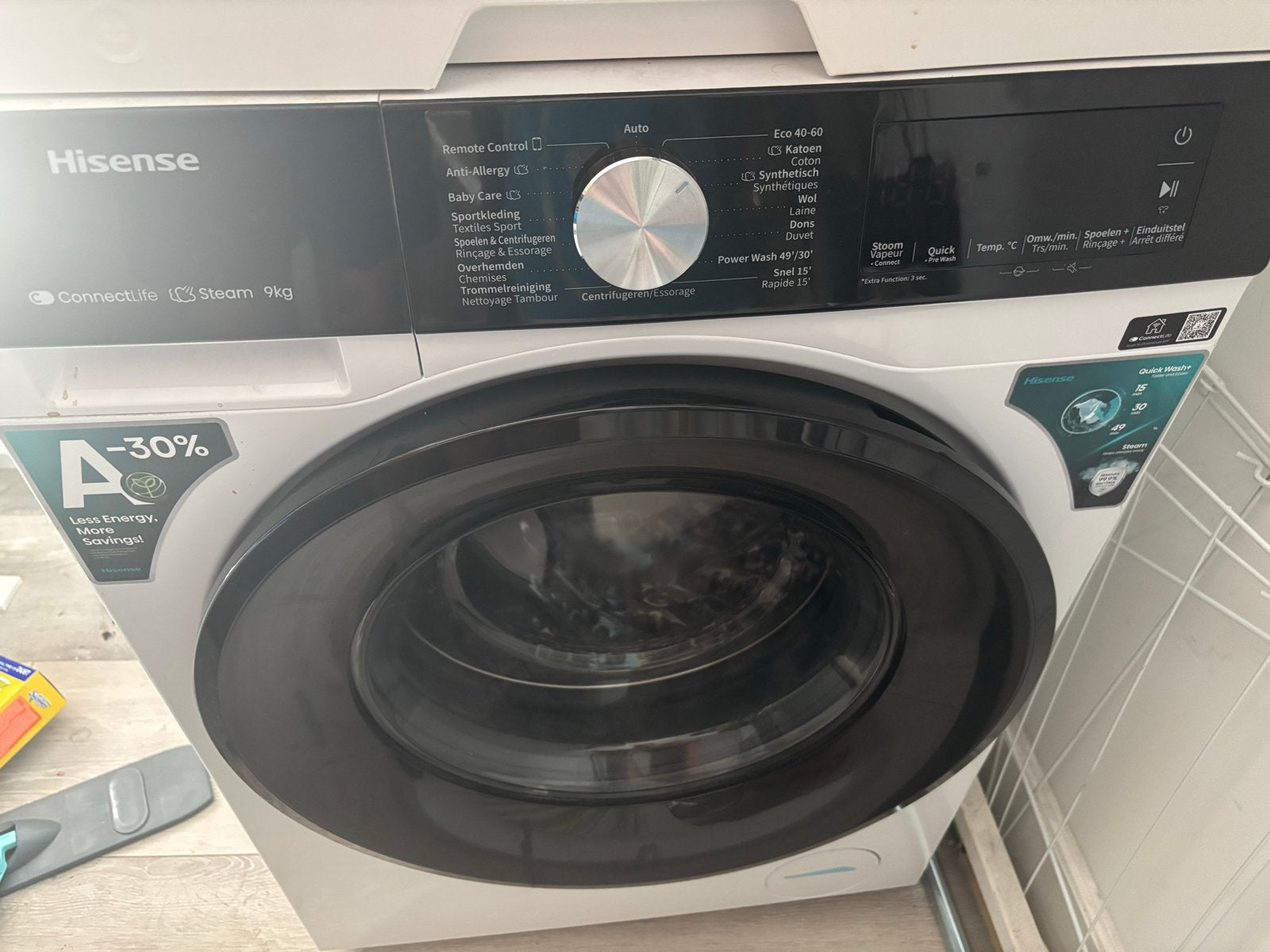 Hisense Wasmachine WF3S9043BW, 1200 tot 1600 toeren, 8 tot 10 kg, Ophalen of Verzenden, Zo goed als nieuw