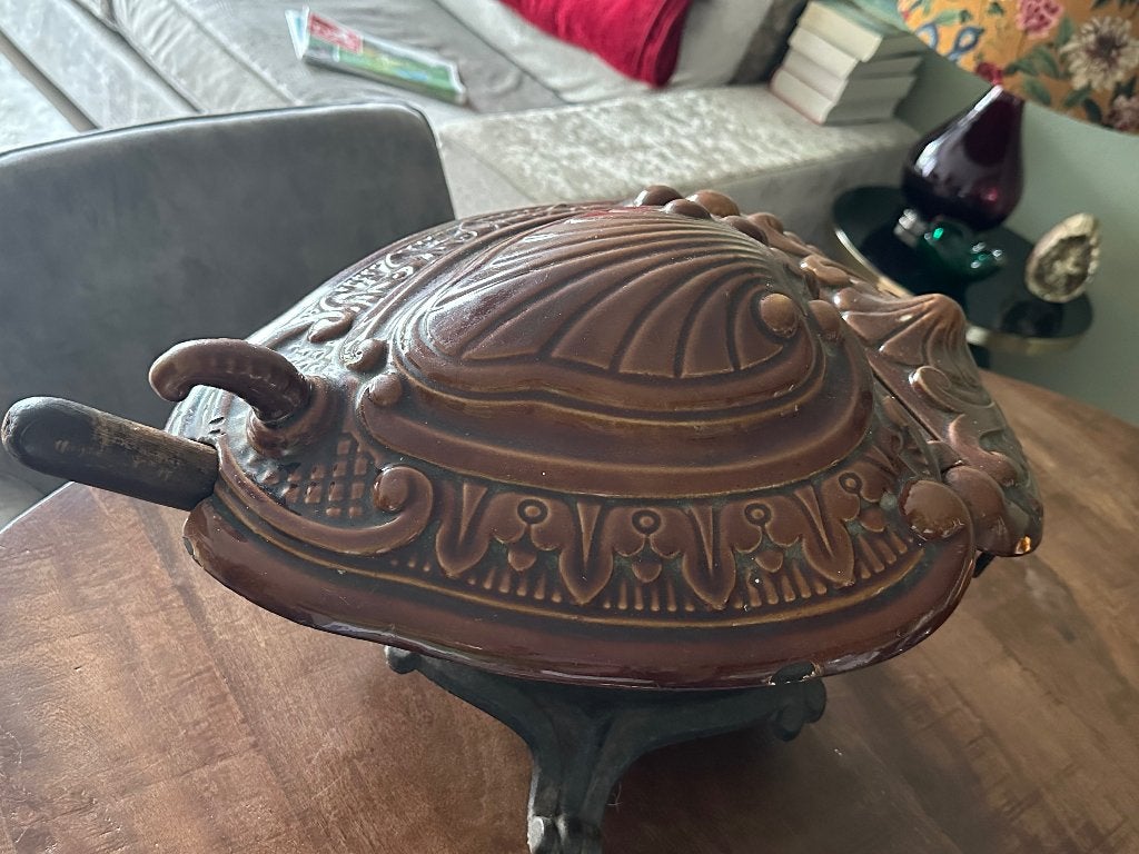 Antieke Art Nouveau kolenkit gietijzeren haarddoos, Huis en Inrichting, Kachels, Ophalen, Gebruikt, Overige brandstoffen, Vrijstaand