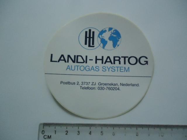 sticker oud Landi Hartog autogas groenekan auto gas lpg, Verzenden, Zo goed als nieuw, Bedrijf of Vereniging