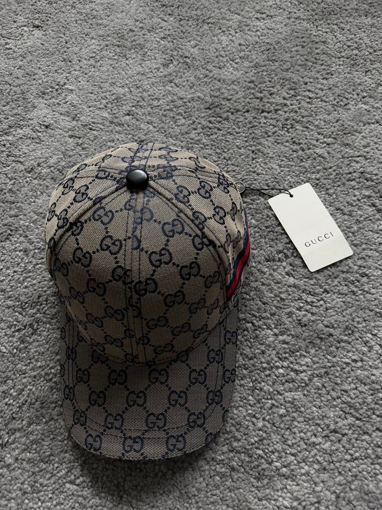 Canvas grijze Gucci pet, Kleding | Heren, Ophalen of Verzenden