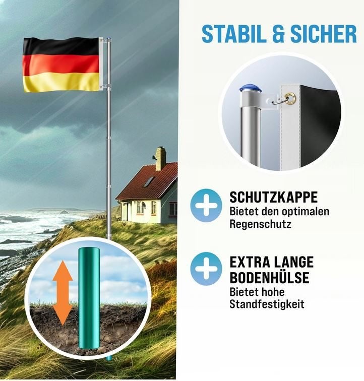 Telescopische vlaggenmast vlaggemast 630 cm GRATIS BEZORGD!, Verzenden, Nieuw, Nvt, Nvt