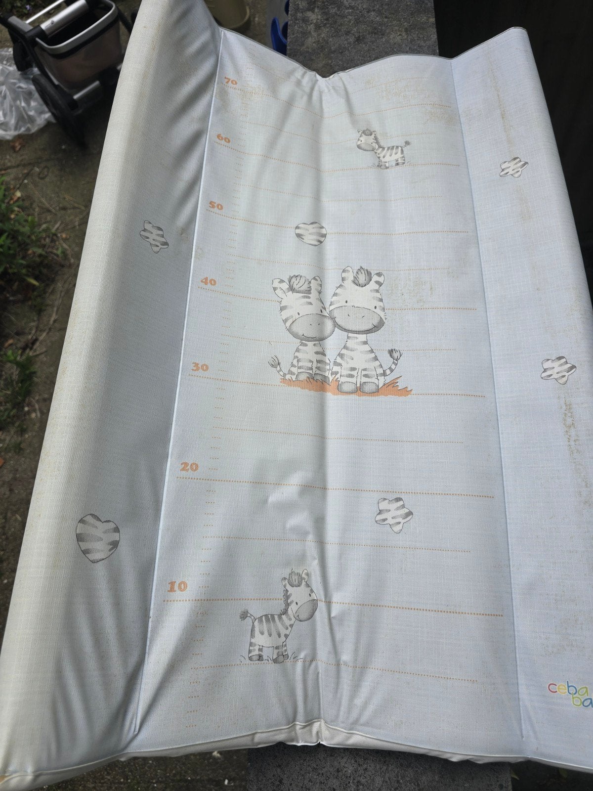 Ceba Baby aankleedkussen met zebra print, Ophalen of Verzenden, Gebruikt