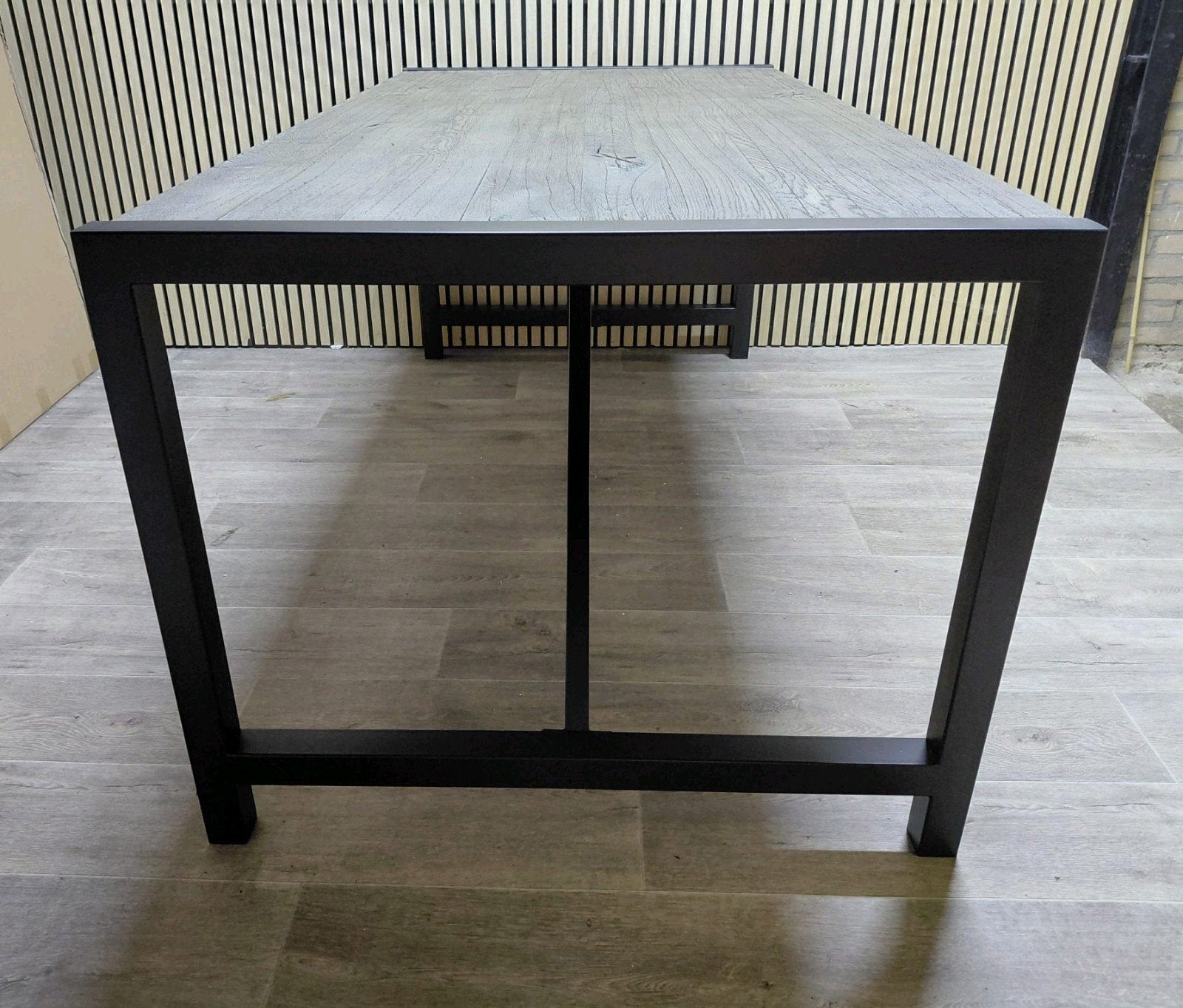 Nieuwe eetkamertafel 190 x 90 cm – zwart metalen H-poten, Nieuw, 50 tot 100 cm, Vijf personen of meer, 150 tot 200 cm