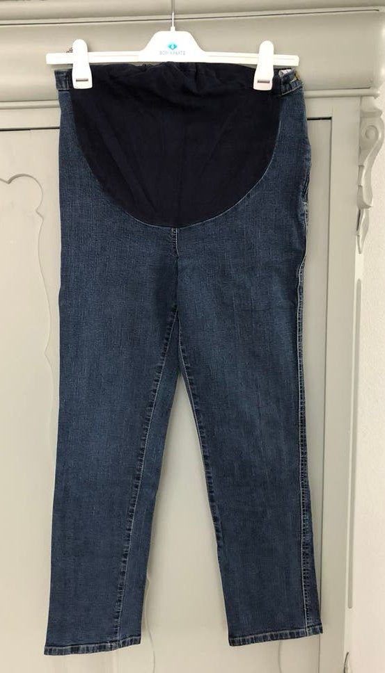 Zwangerschapsjeans met buikband - Maat 38/40 (M), Maat 38/40 (M), Blauw, Ophalen of Verzenden, Zo goed als nieuw