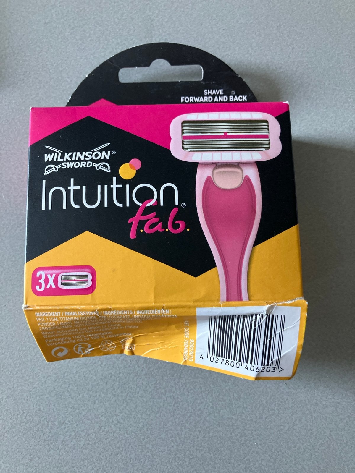 Wilkinson Sword Intuition Fab scheermesjes 3x, Sieraden, Tassen en Uiterlijk, Uiterlijk | Lichaamsverzorging, Nieuw, Overige typen