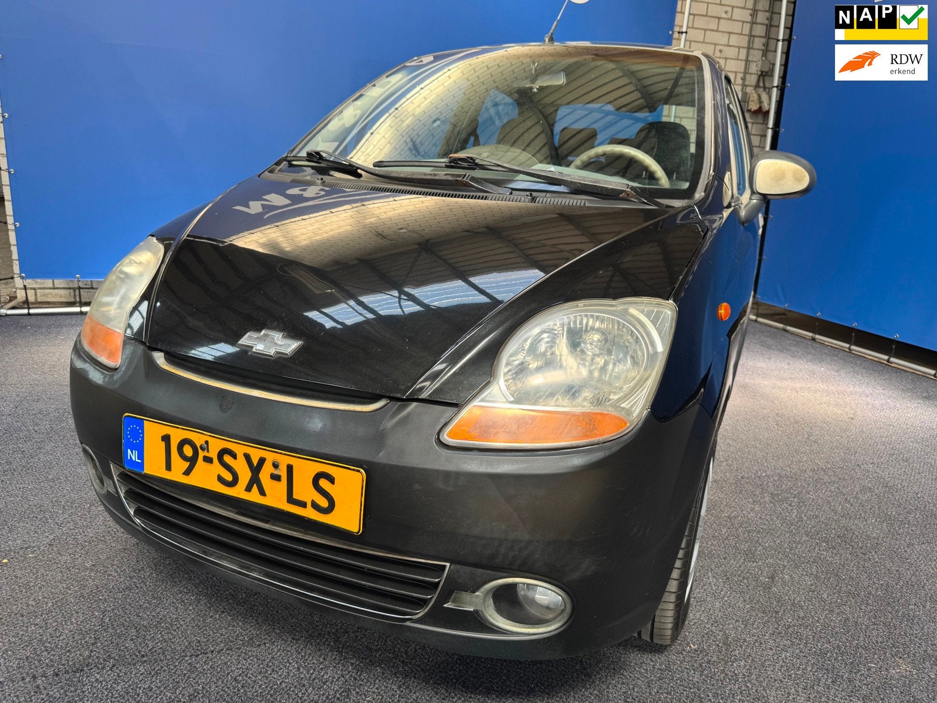 Chevrolet Matiz 0.8 Pure Nieuwe Apk, Auto's, Chevrolet, Stof, Gebruikt, Zwart, Origineel Nederlands