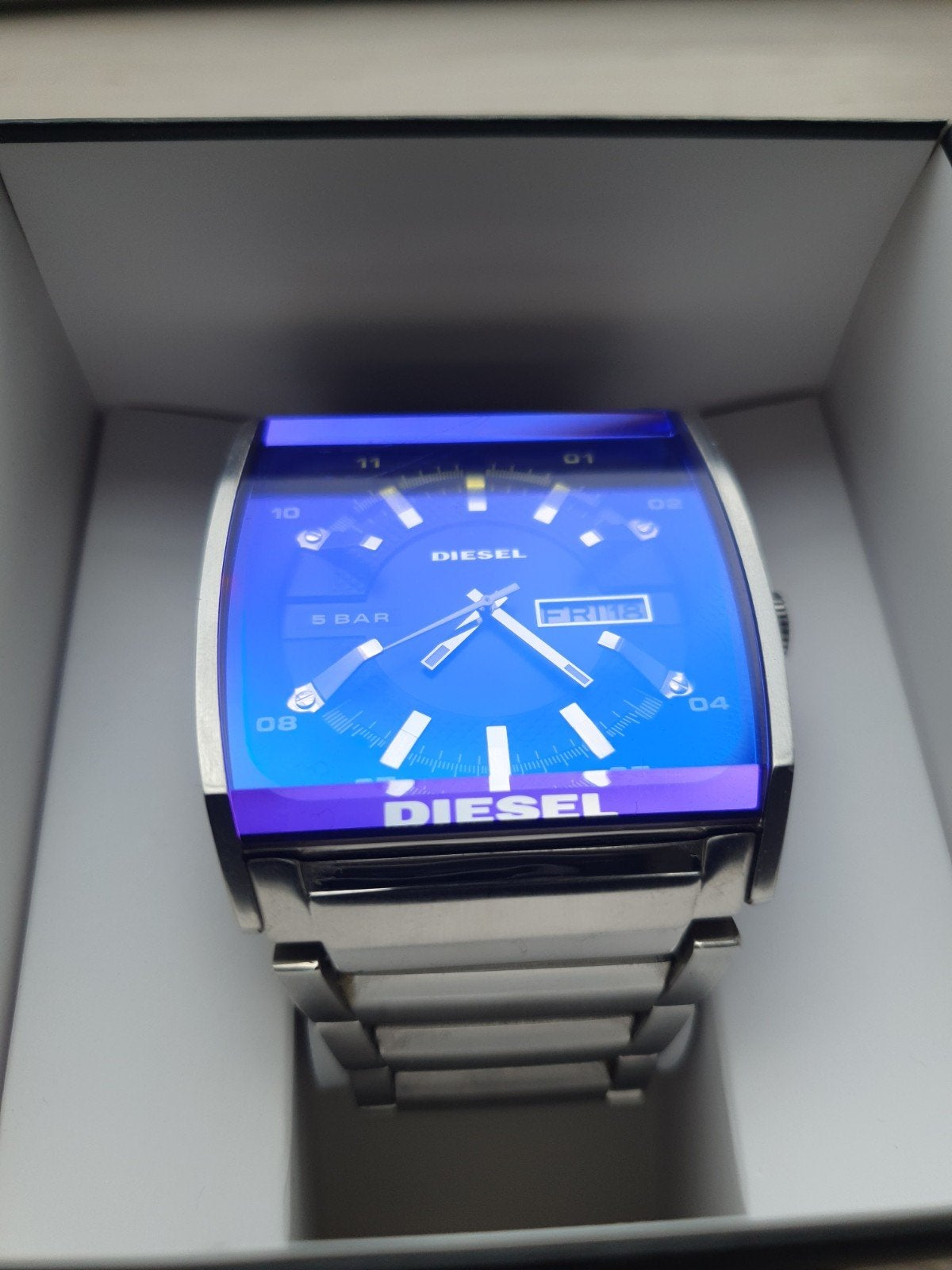 Diesel DZ1251 horloge met een prachtige petrol blauwe glas, Diesel, Ophalen of Verzenden, Zo goed als nieuw, Waterdicht