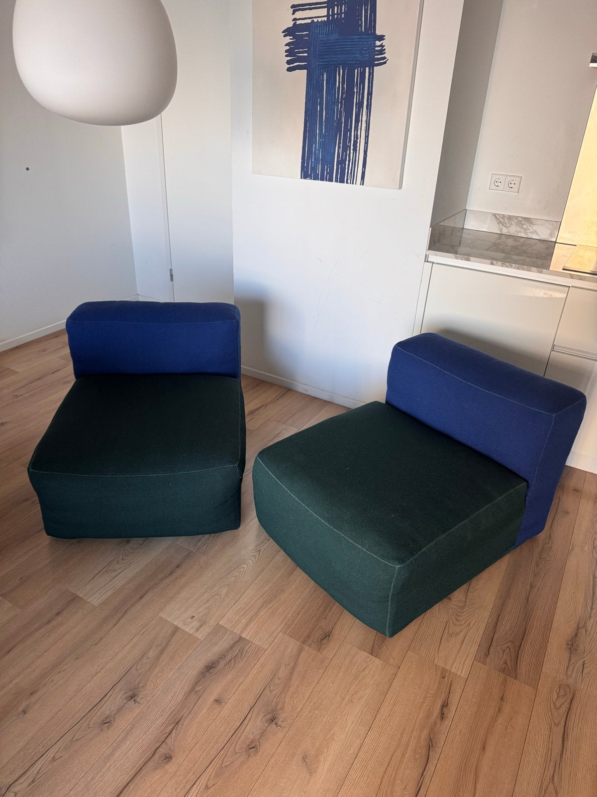 Hay Mags Soft Modulaire Bank - Blauw/Groen, Ophalen, 75 tot 100 cm, Zo goed als nieuw, Minder dan 150 cm
