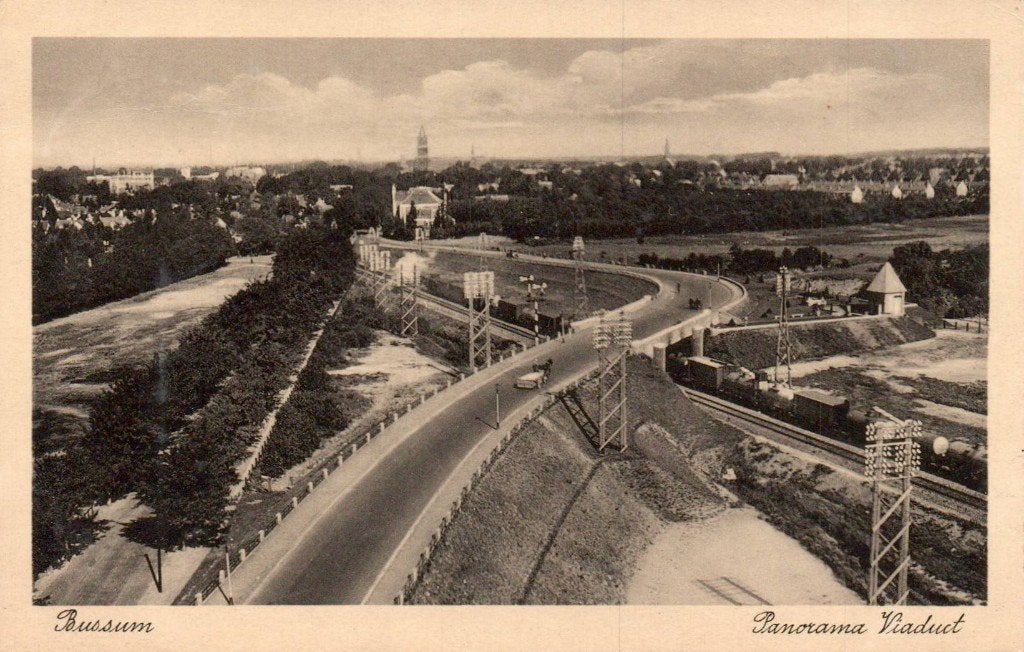 Bussum, Panorama Viaduct, 1934, Verzamelen, Ophalen of Verzenden, Voor 1920, Noord-Holland