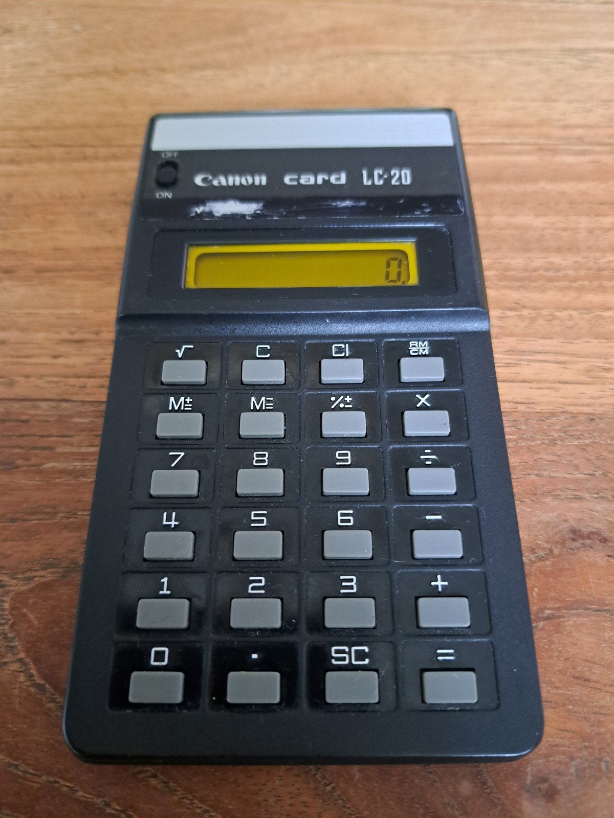 Vintage Canon card LC-20 Zakrekenmachine (Jaren 70) – Werkt!, Ophalen of Verzenden, Gebruikt