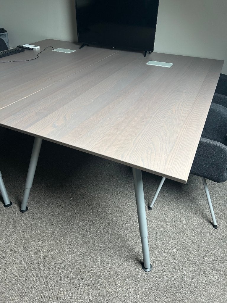 IKEA GALANT vergadertafel grijsbruin 195x110 cm – 2 stuks, Ophalen, Overige typen, Gebruikt, 110 cm