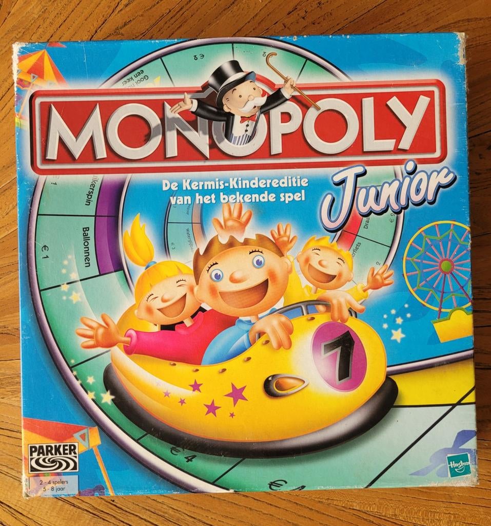 Monopoly Junior: De Kermis-Kindereditie, Hobby en Vrije tijd, Gezelschapsspellen | Bordspellen, Een of twee spelers, Ophalen of Verzenden