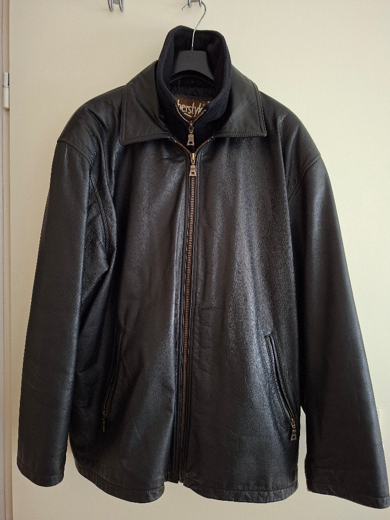 Lederen heren jas, Ophalen of Verzenden, Maat 52/54 (L), Zwart, Leatherstyle