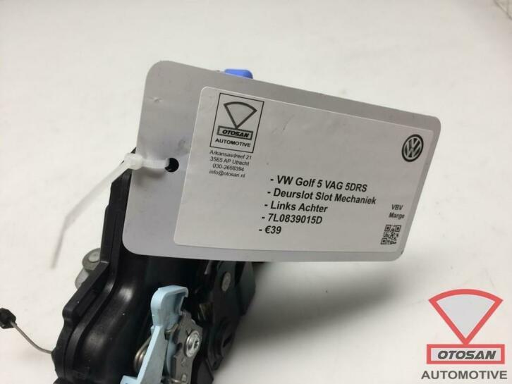 vw golf 5 v deurslot slotmechaniek links achter 7l0839015d, Gebruikt, Volkswagen, Volkswagen AG, Achter