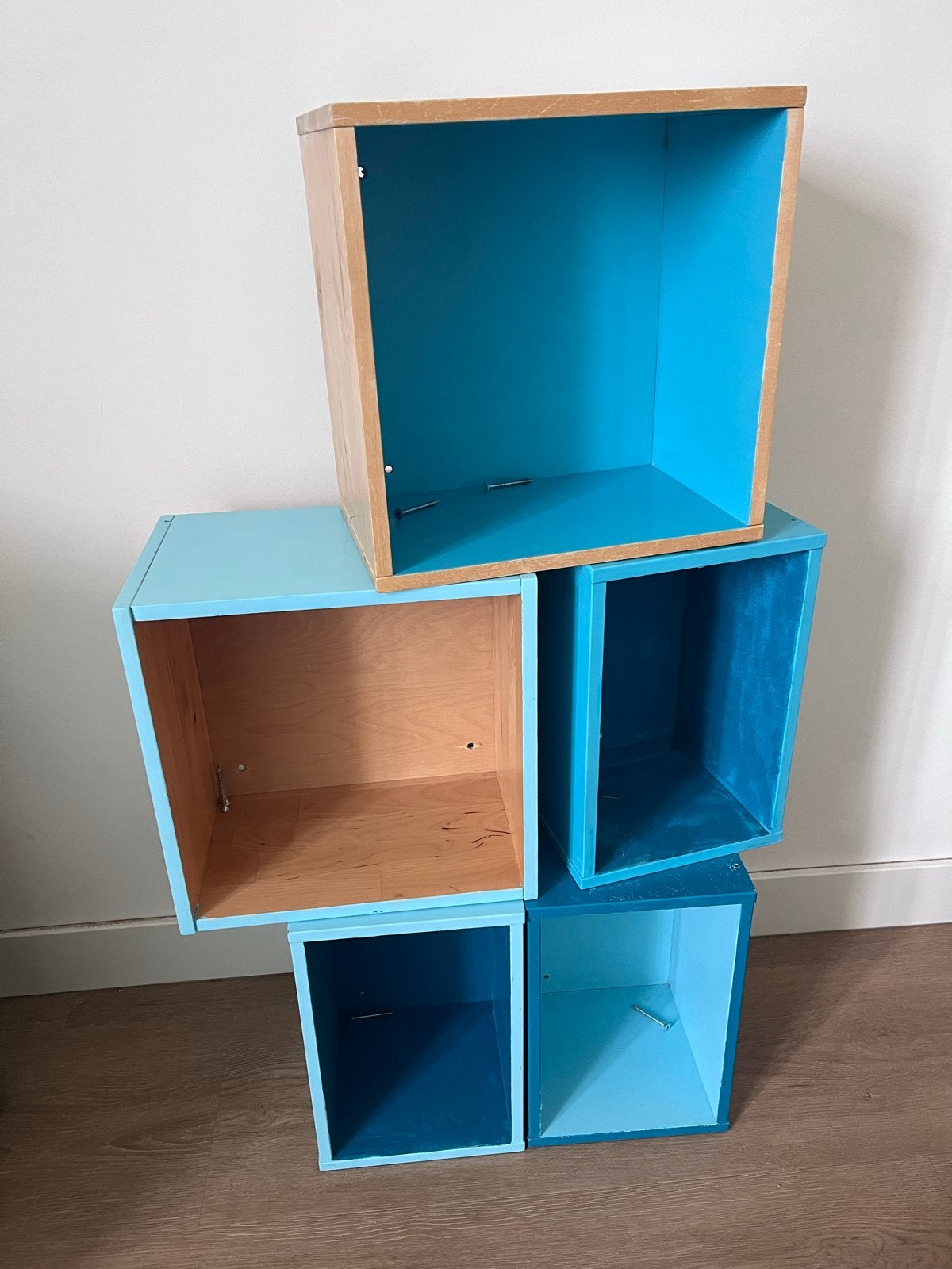 IKEA Eket & Forhoja vak kastjes met boekenplanken, geverfd, Ophalen, Met plank(en), Gebruikt, 50 tot 100 cm