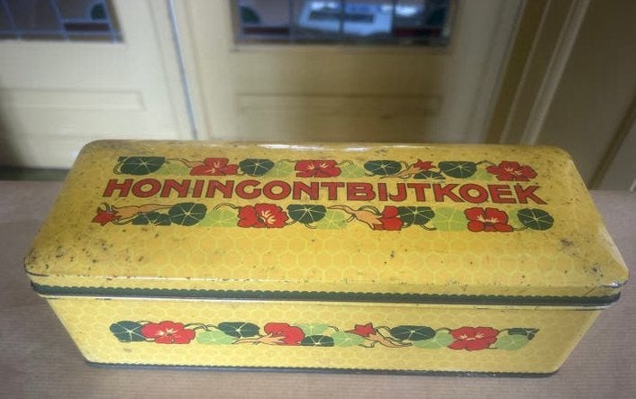 Vintage Honingontbijtkoek blik Verkade Zaandam, Ophalen of Verzenden