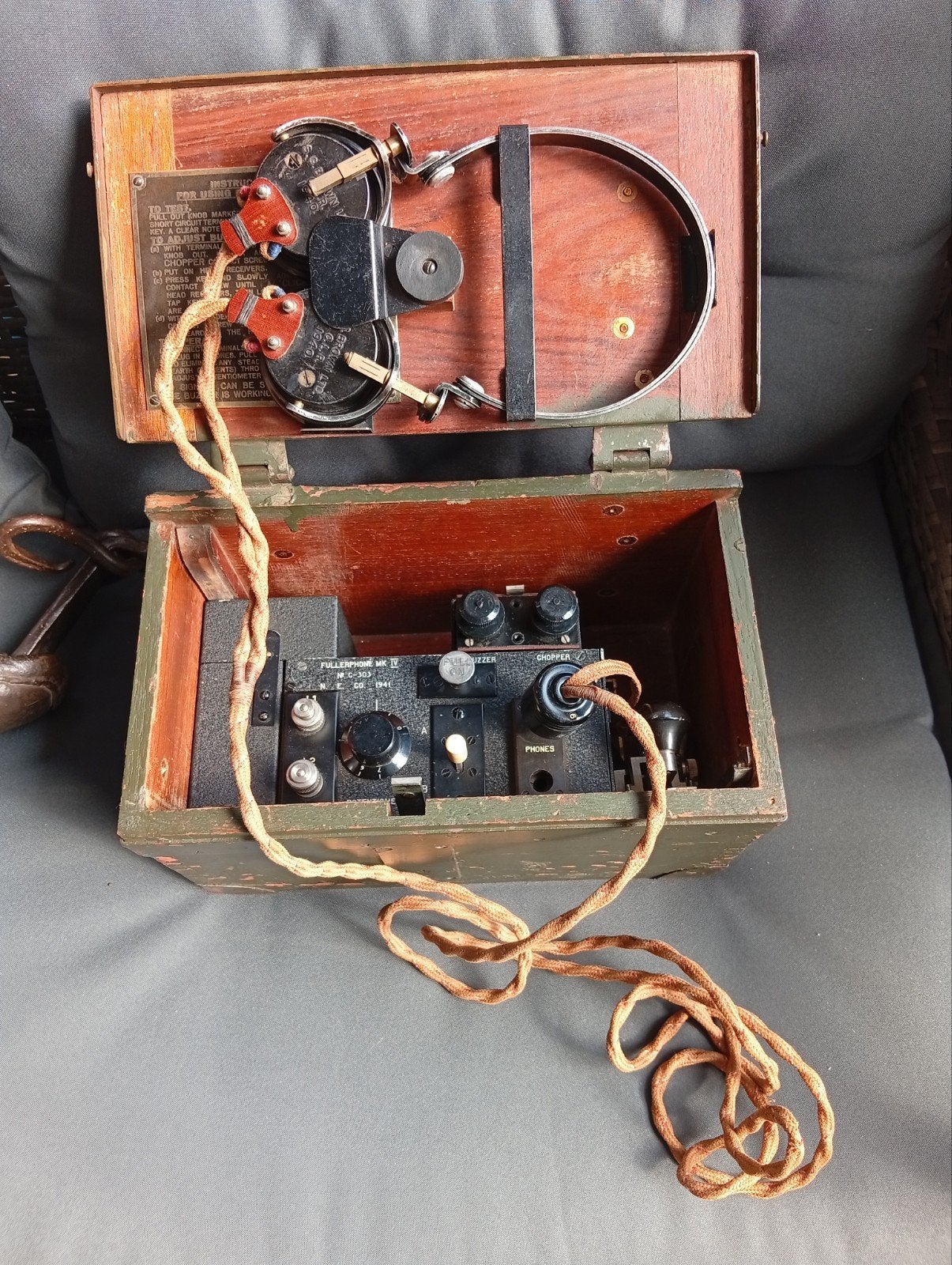 Britse fullerphone mk.iv.1941 veld.telefoon compleet, Ophalen of Verzenden