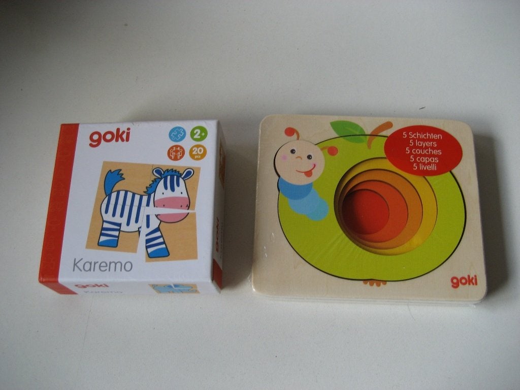 set goki puzzels hout nieuw en blokpuzzel dieren, Ophalen of Verzenden, 10 tot 50 stukjes, Nieuw