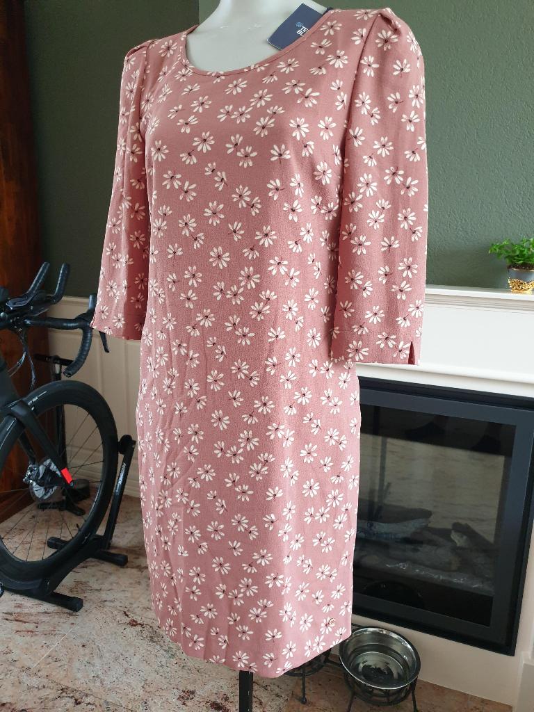 Terre Bleue oud roze bloemen jurkje jurk 36 S, Zo goed als nieuw, Knielengte, Roze, Maat 36 (S)
