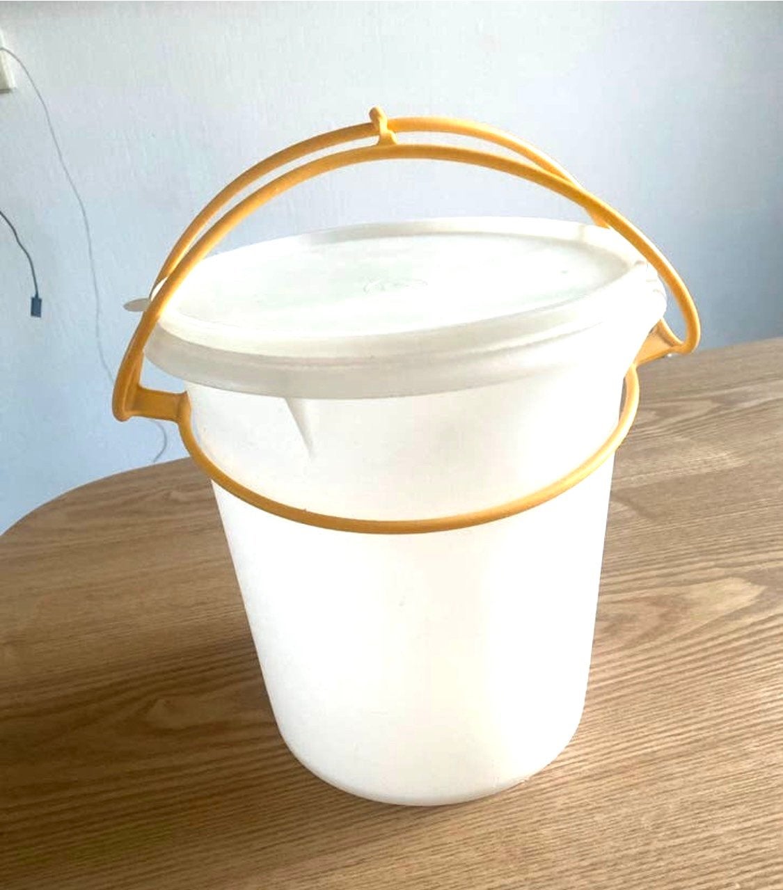 Tupperware wasemmer met hengsel en deksel, Gebruikt, Wit, Ophalen of Verzenden, Met deksel