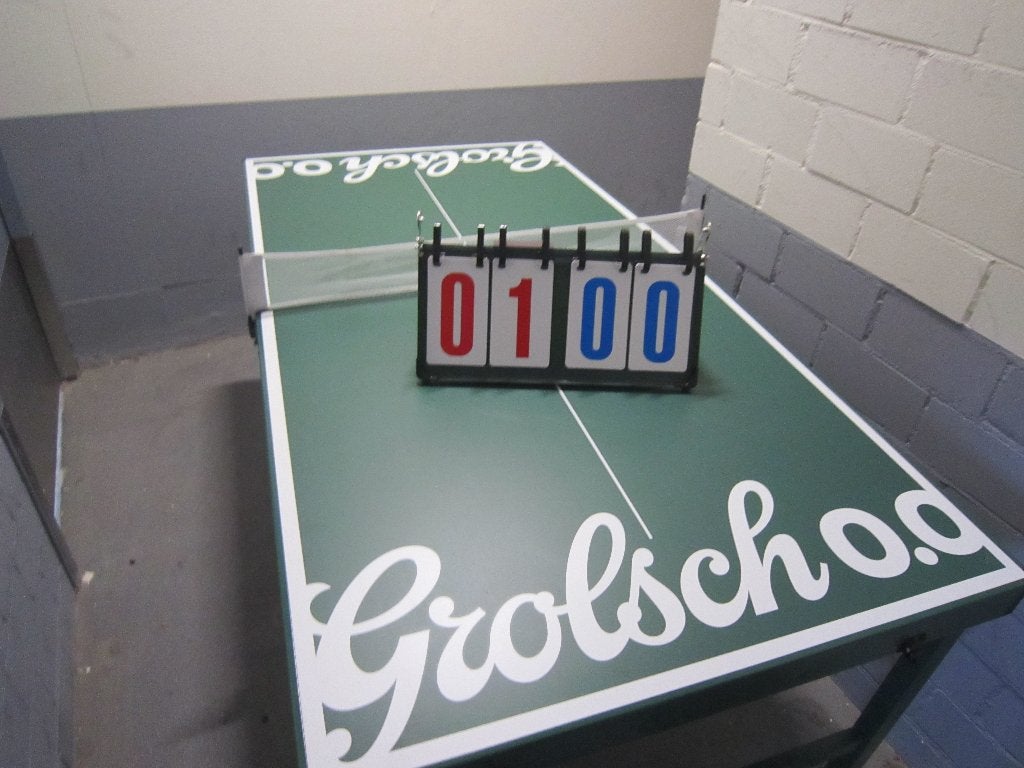 nieuw in doos  GROLSCH miniTafeltennis tafel, Sport en Fitness, Ophalen, Nieuw, Tafel Indoor, Inklapbaar