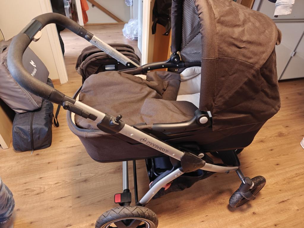 Maxi-Cosi Mura Plus 3 Combiwagen met accessoires, Ophalen, Gebruikt, Combiwagen, Verstelbare duwstang