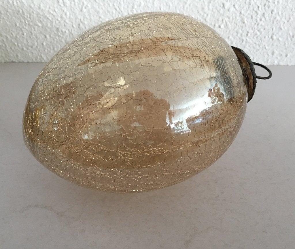 Vintage Grote Craquele Glasbol, Ophalen of Verzenden