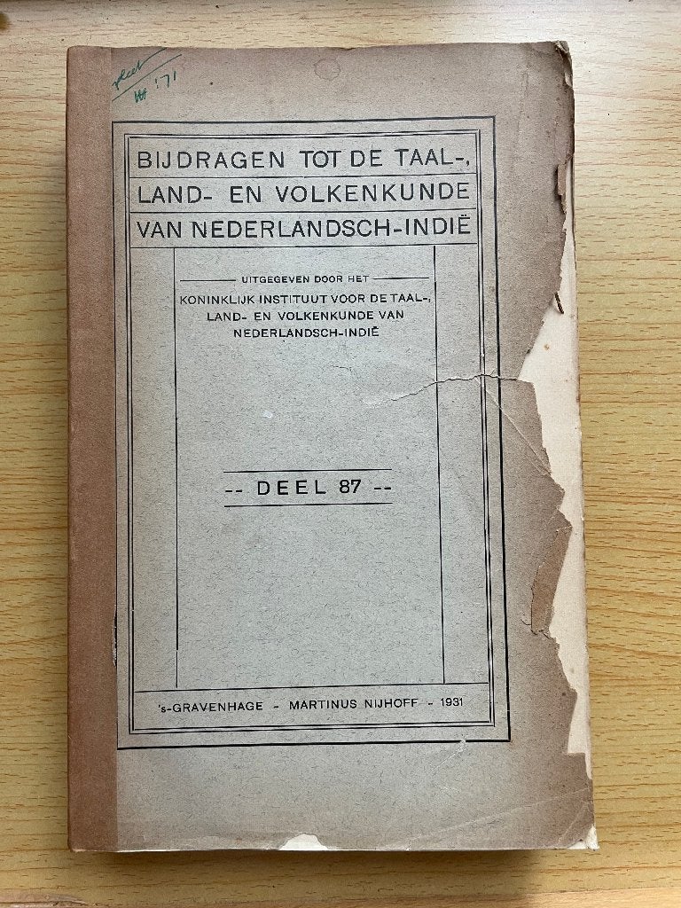 Bijdragen tot de Taal-, Land- en Volkenkunde van N.-Indië 87, Ophalen of Verzenden, Gelezen, J.E. Heeres