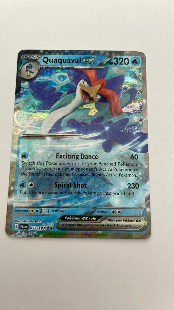 Pokemon Quaquaval ex, Ophalen of Verzenden, Zo goed als nieuw