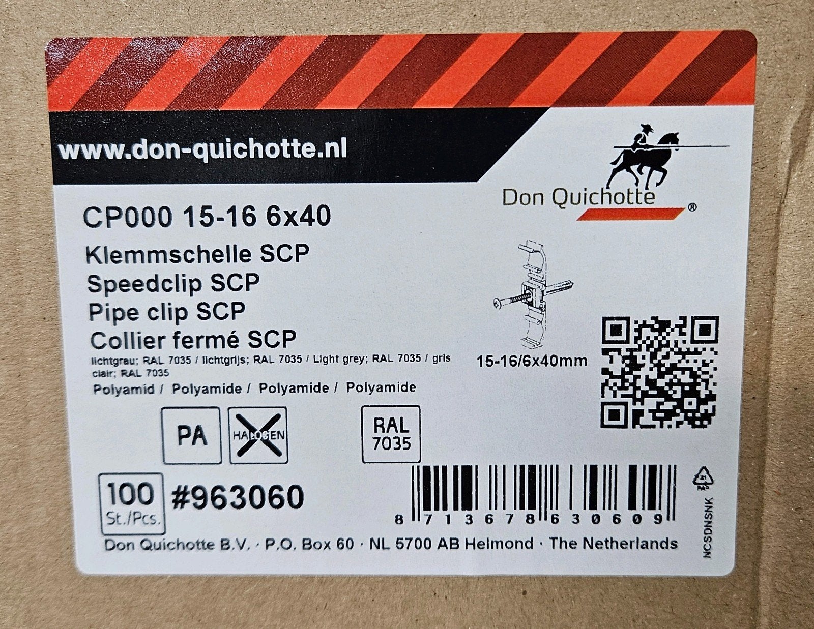 Don Quichotte Speedclip SCP CP000 15-16 6x40 - 100 stuks, Ophalen of Verzenden, Nieuw, Minder dan 50 mm, Overige typen
