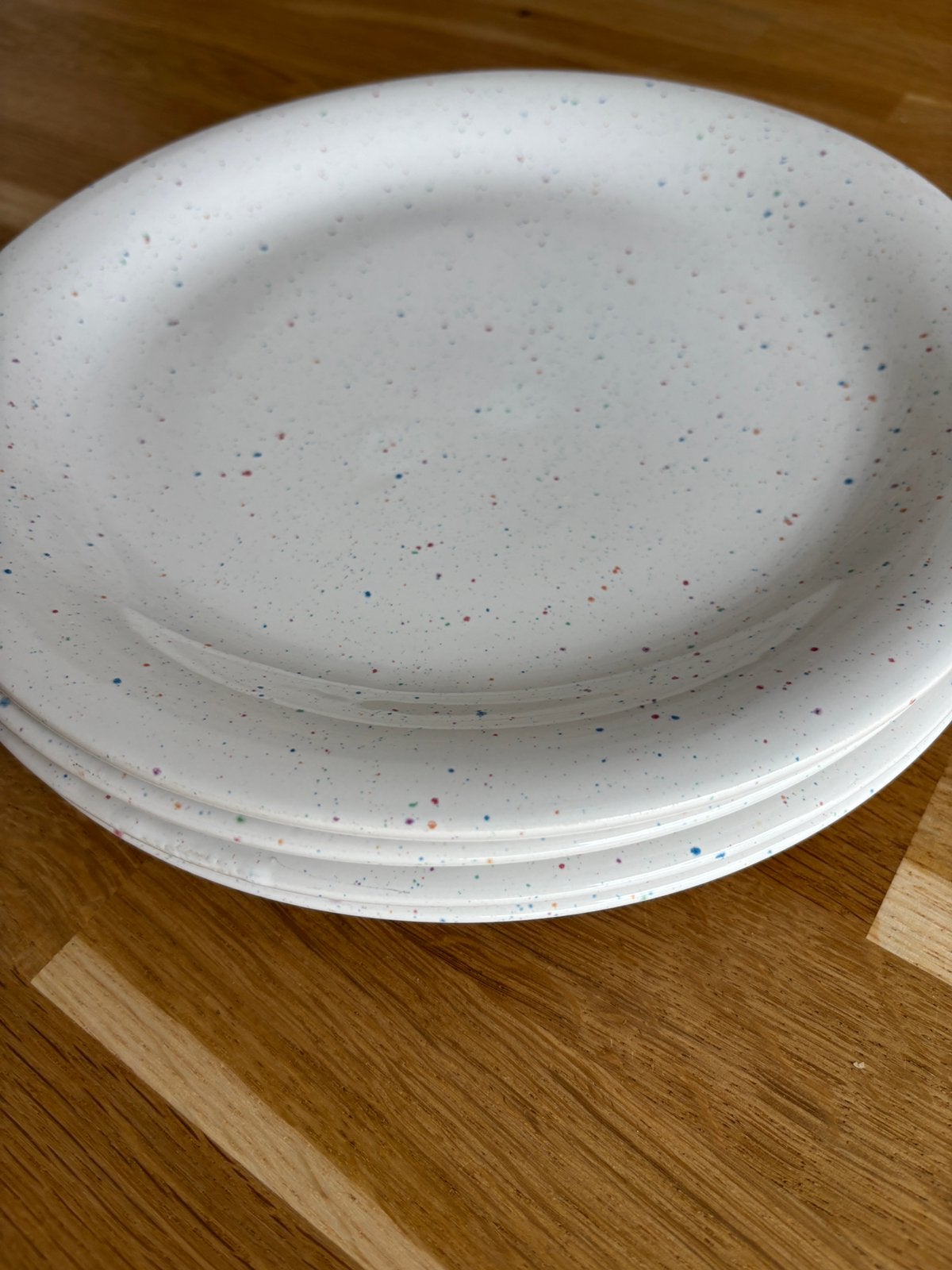 Vintage HEMA confetti diner borden - 4 stuks, Hema, Keramiek, Ophalen of Verzenden, Zo goed als nieuw