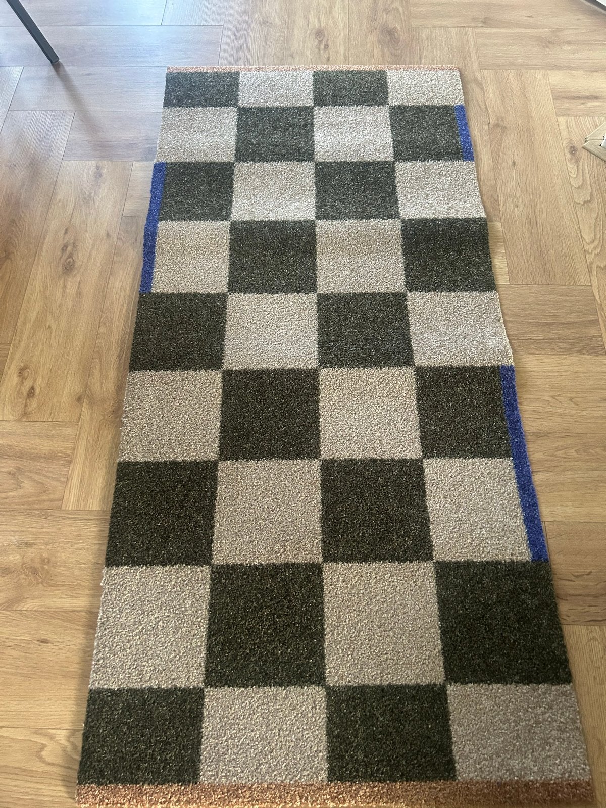 Mette Ditmer Geblokt vloerkleed / deurmat, 100 tot 150 cm, Groen, Nieuw, Rechthoekig