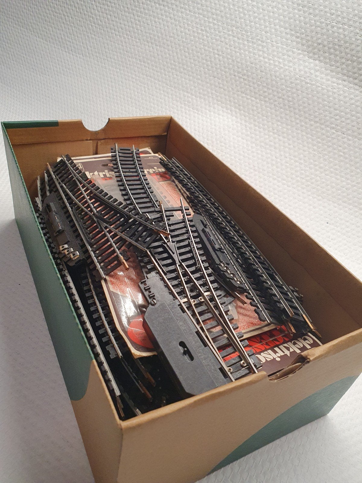 Lima HO Rails met 2 werkende wissels in schoenendoos, Ophalen of Verzenden, Gebruikt, Rails, Lima