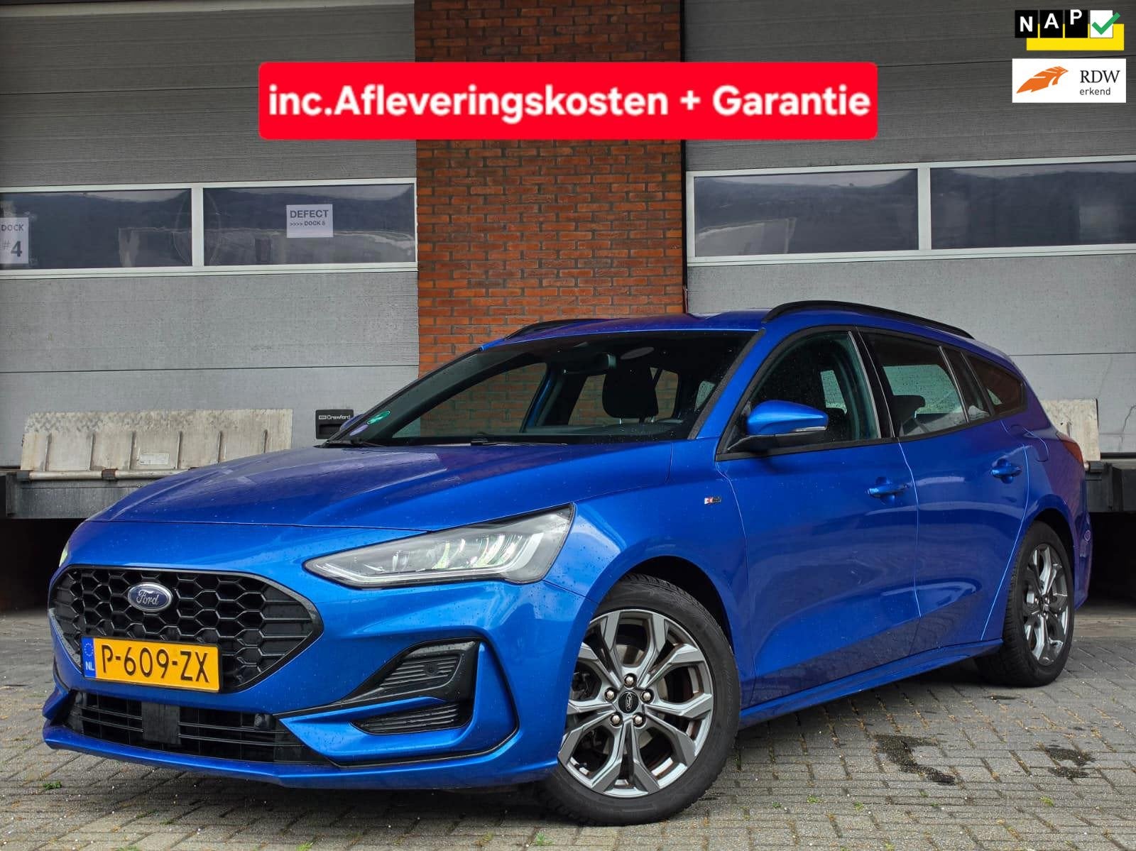 Ford Focus Wagon 1.0 EcoBoost Hybrid ST Line|NL auto|Parkeer, Gebruikt, Blauw, Origineel Nederlands, Handgeschakeld