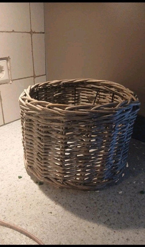 Rotan lampenkap van Riviera Maison, Ophalen of Verzenden, Gebruikt, Grijs, Natuurlijk materiaal