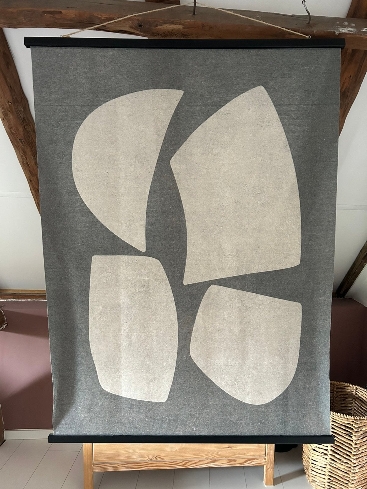 Stoffen wandkleden (japandi), 120x90 cm, Huis en Inrichting, Ophalen, Zo goed als nieuw