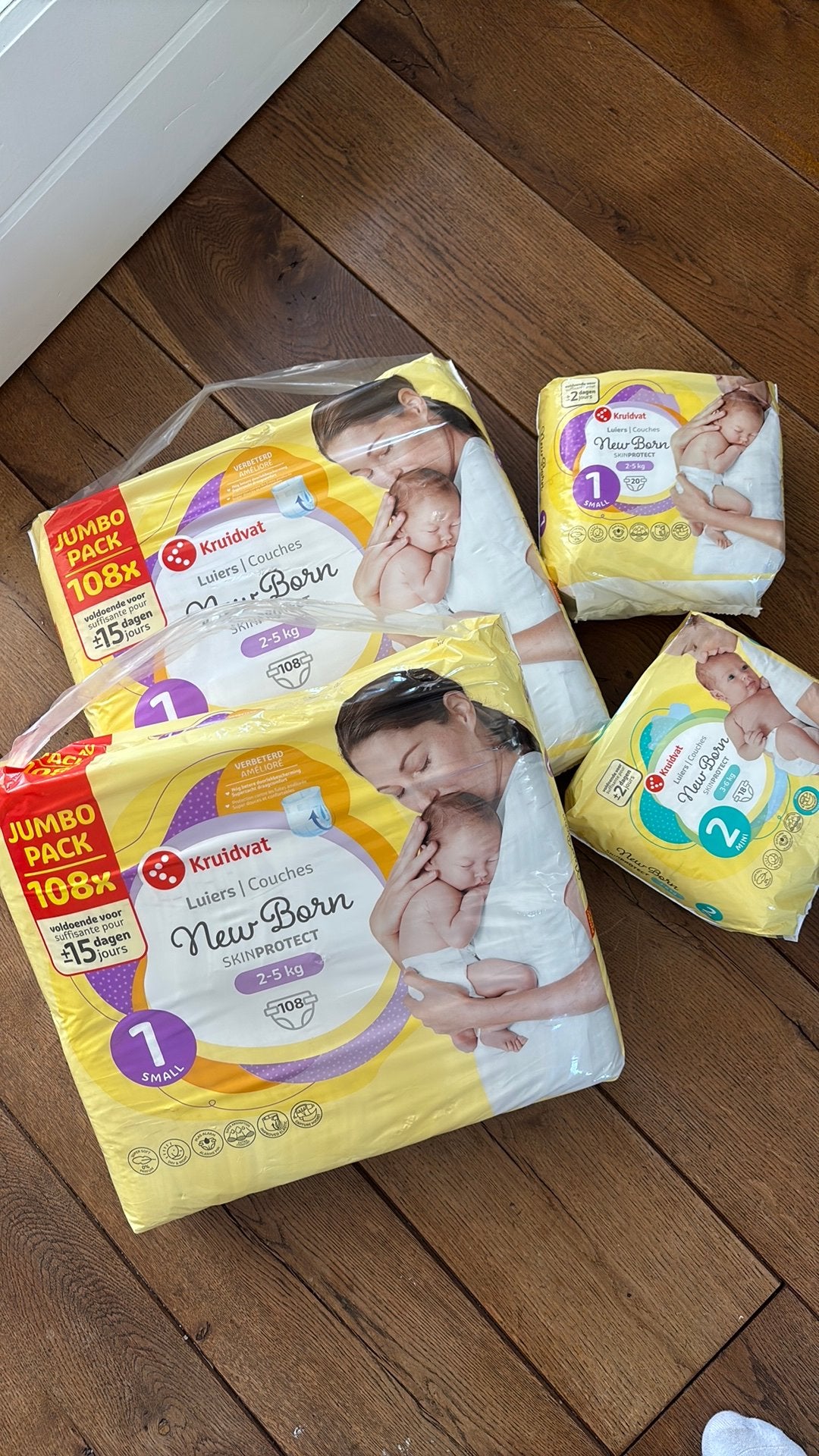Luiers kruidvat nieuw maat 1 en 2 Jumbo pack ongeopend, Ophalen of Verzenden, Nieuw, Overige typen