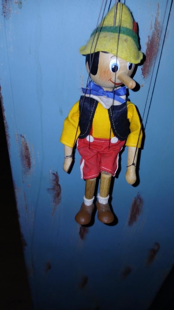 Vintage Pinokkio Marionet Hout Jaren '70 - Zeer Goede Staat, Verzamelen, Speelgoed, Zo goed als nieuw, Ophalen of Verzenden