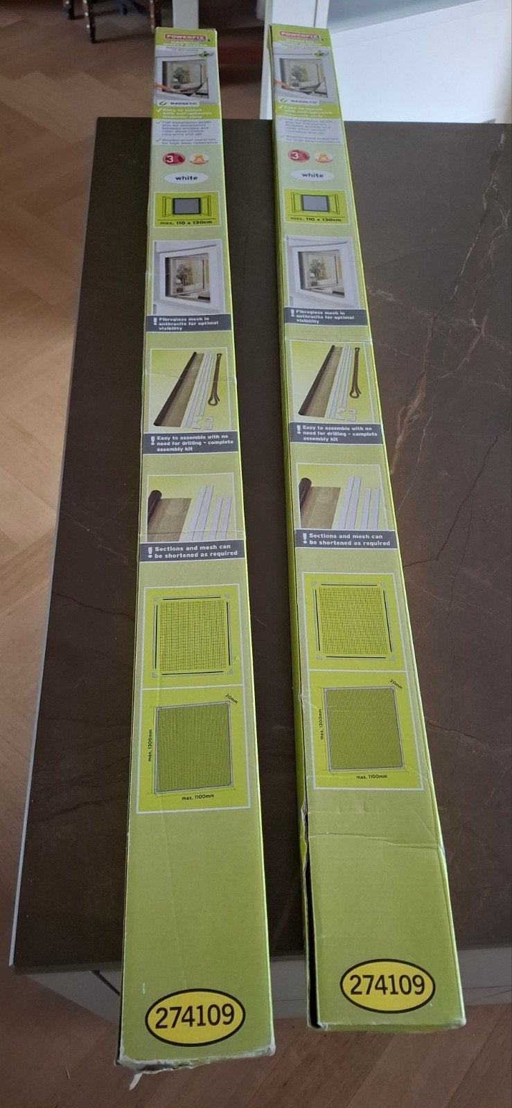 2x Powerfix Profi Magnetisch Insectenhor Wit 110x130cm, Doe-het-zelf en Verbouw, Ophalen of Verzenden, Nieuw, 120 tot 160 cm, 80 tot 120 cm