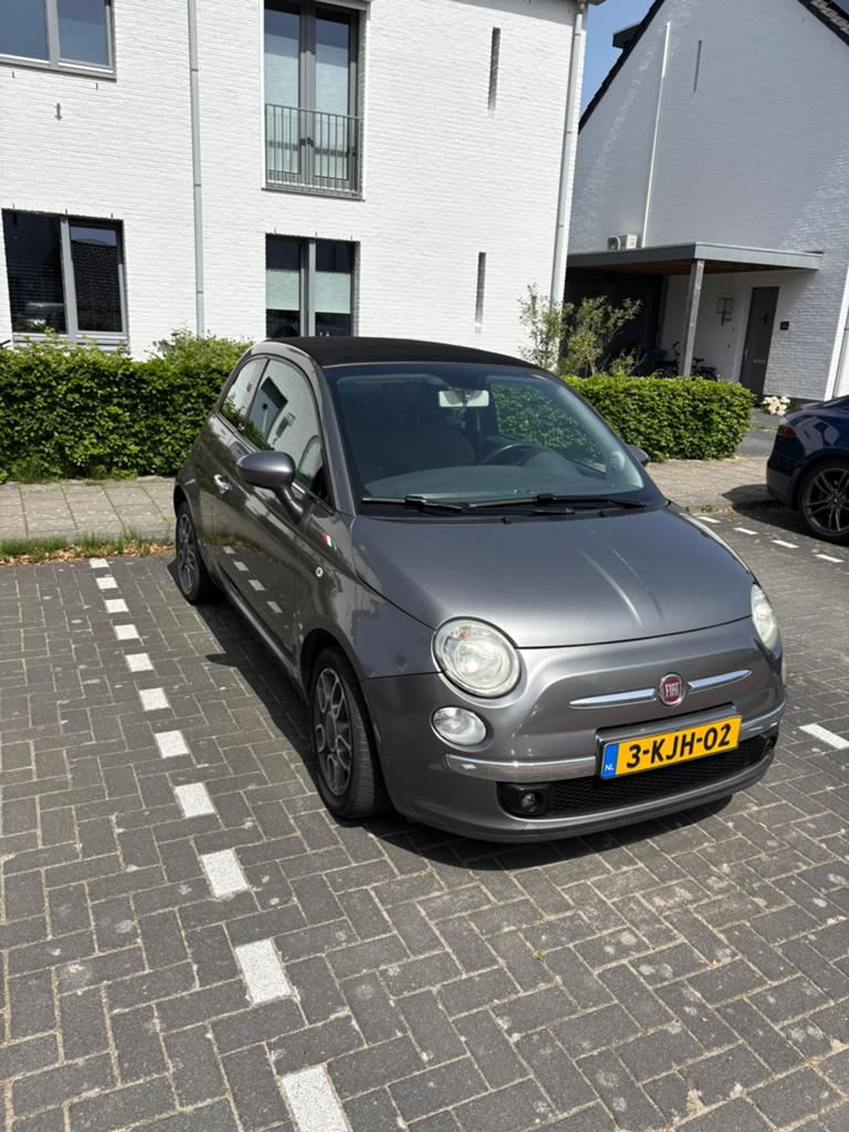 Fiat 500 Cabrio 0.9 Twinair 2011 Grijs, Auto's, 31 €/maand, 24 km/l, Handgeschakeld, Particulier