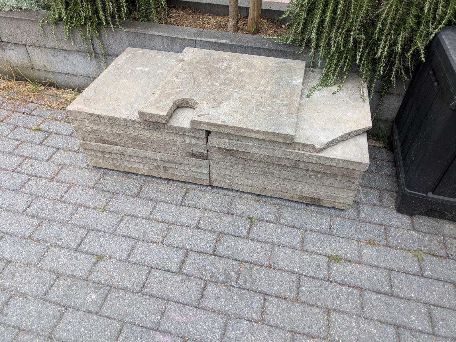 15 hele terrastegels 60x60x4 cm, Ophalen, Beton, Terrastegels